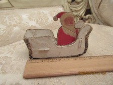VTG Cardboard Santa in Sleigh