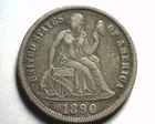 1890-S SEATED LIBERTY DIME EXTRA FINE XF EXTREMELY FINE EF NICE ORIGINAL COIN