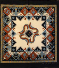 VTG NEW 1960s WAMCRAFT USA SOUTHWEST NATIVE AMERICAN NAVAJO BANDANA SCARF BLUE