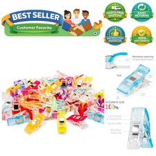 Multipurpose Sewing Clips, 100 Pcs Plastic Fabric Clips Supplies, Perfect Al...