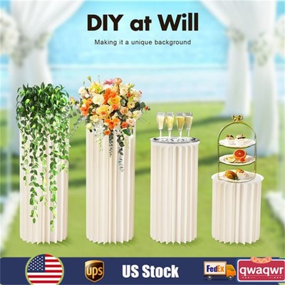 3PCS Cylinder Pedestal Stands Sturdy Multi-Use Display Columns for Wedding,