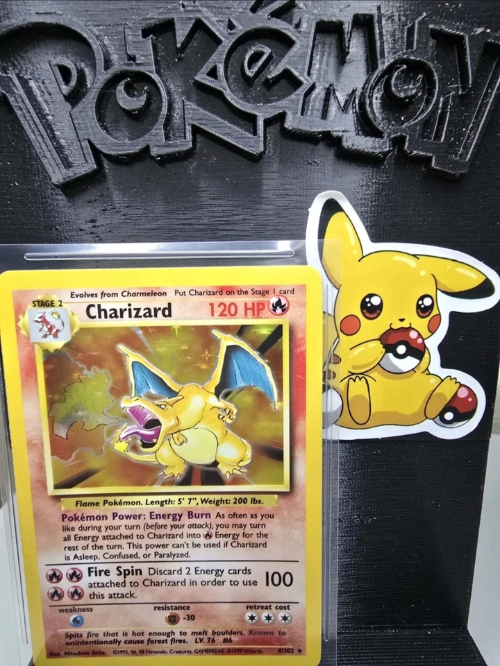 1999 Pokemon Base Set Unlimited Charizard 4/102 Holo Near Mint Condition - Image 2 of 4