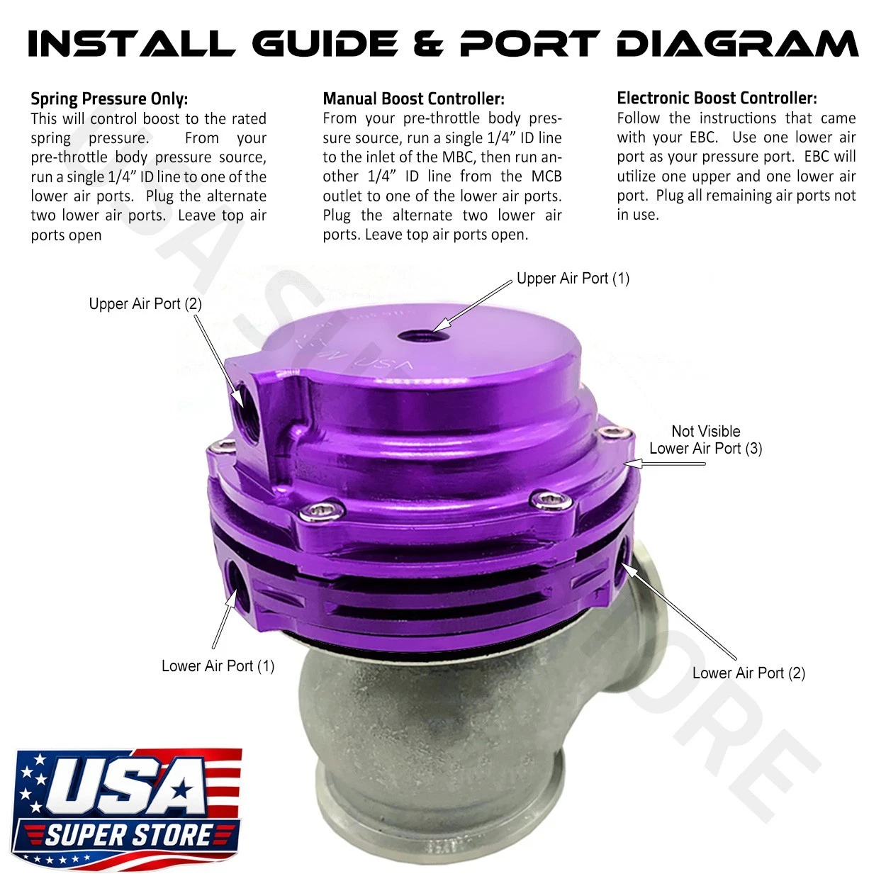 38mm MVS Wastegate Purple fits Tial V-Band Flange