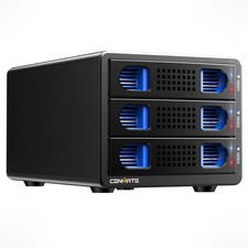 3 Bay 10Gbps Hard Drive Enclosure with Cooling Fan for 2.5  /3.5" SATA Black