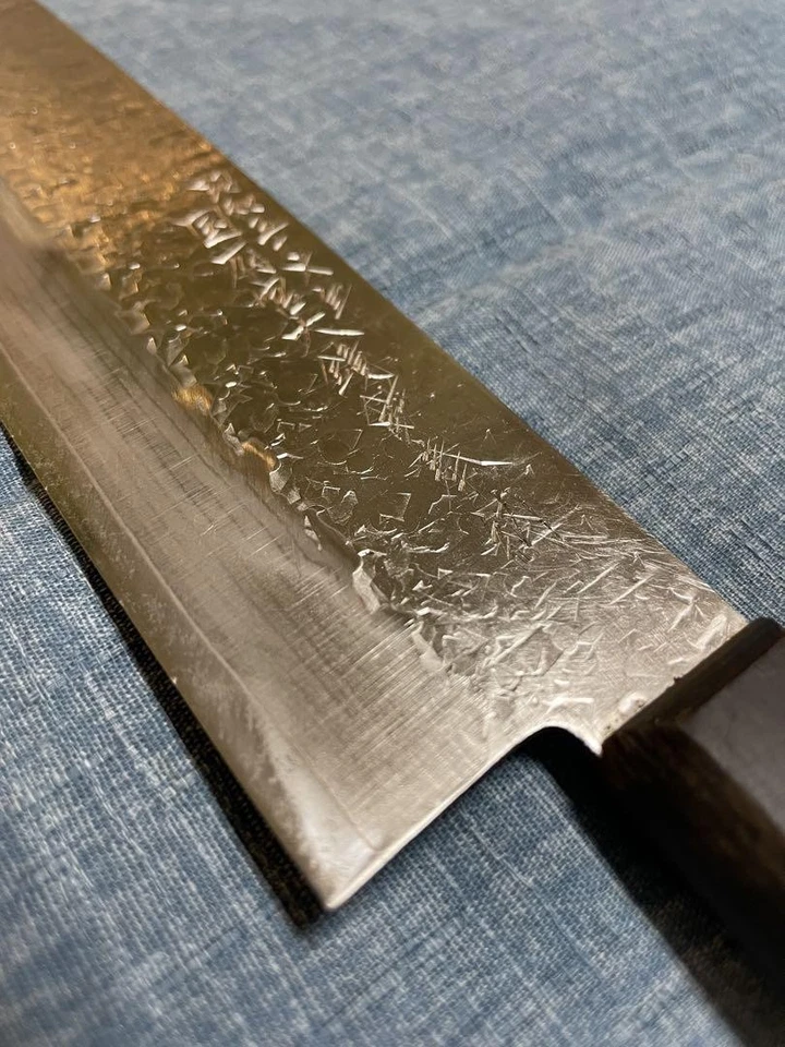 Cuchillo Nakiri de colección 160 mm Damasco 1981 Showa Era Cuchilla de verduras usado Foto 3 de 4
