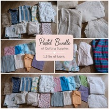 Pastel Fabric Scrap Bundle Quilting Supplies 1.5 lbs Mixed Fabric Lot