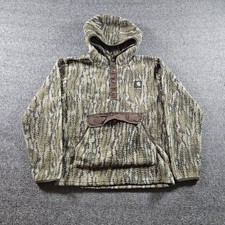 Carhartt Hoodie Boys 10-12 Multicolor Camo Sherpa Fleece Henley Pullover Pocket