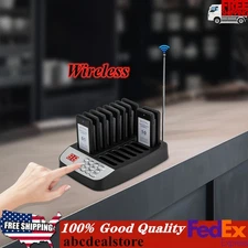Restaurant Wireless Paging Queuing Calling System with 10 Call Coaster Pagers US