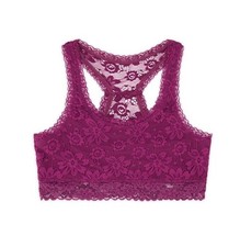 NWT Justice Burgundy Full Coverage Racerback Lace Girls Bralette Size 32