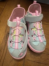 merrell pink and gray sandals girl's 2 hook and loop closure