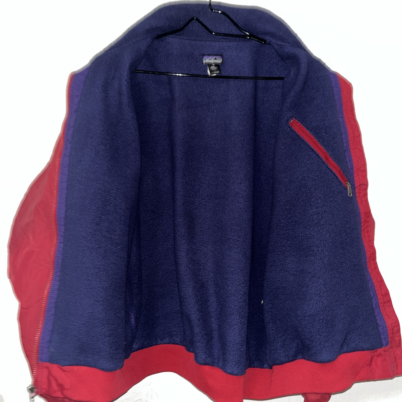 Vintage Patagonia Synchilla Zip Jacket Red Fleece Lined Bomber USA Made Mens XL image 4