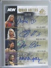 2025 SP Game Used AEW Quad Achievement /25 Julia Hart Skye Blue Auto 6kv