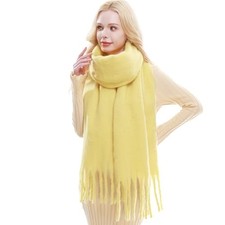 RIIQIICHY Chunky Scarf for Women Winter Warm Thick Scarves Oversized Yellow
