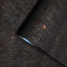 Real Natural cork organic dark brown copper metallic foil textured eco Wallpaper