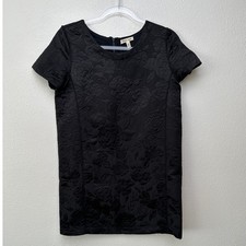 Silence and Noise Women’s Black Floral Jacquard Mini Dress US S Short Sleeve