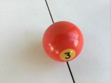 Vtg Replacement Pool Ball Billiards Red 3 Billiard Ball 2 1/4" diameter