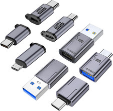 Micro USB to USB C Adapter, USB 3.0 to USB C Converter Grey, 8 Pack Type C C