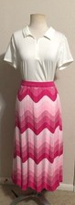 NWT XL Ming Wang A-Line Multi Color Pink White Knit Lined Midi Skirt 210