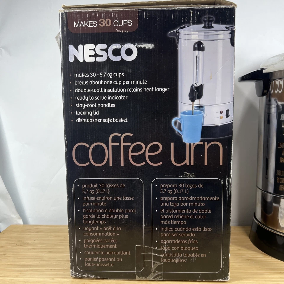 Nesco Stainless Steel 30 Cup Coffee Urn. Tested & Works. - Image 4 of 4