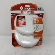 First Alert 2 Pack 10 year Battery-Powered Photoelectric Smoke Detector New