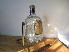 Vintage Brass Crown Royal Bottle Holder Stand...