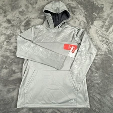 BCG Boys Size M 10-12 Gray Performance Fleece Training Emboss Hoodie Griffin NWT