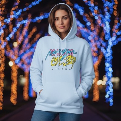 MSGM Milano EST. Logo Made in ITALY Women s M Hoodie Street Style Graphics NWT