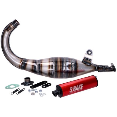 Schalldämpfer Auspuff MVT S-Race 70-80ccm für Derbi EBE EBS D50B - Drehmomentsta