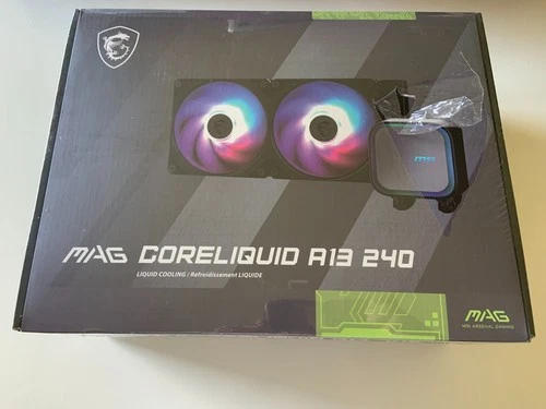 NEW MSI MAG Coreliquid A13 240 AIO ARGB CPU Liquid Cooler BLACK SEALED $85
