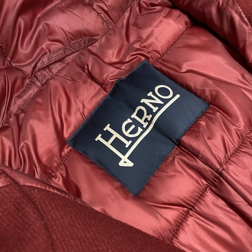 Herno Men’s Red Wool Lined Parka Jacket Big Size 46/56 Puffer - Picture 4 of 15