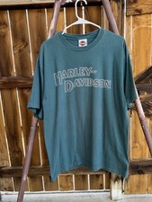 Vintage Harley Davidson Motorcycles Made In USA T Shirt Size Xl Dark Green