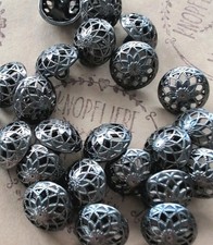 &hearts;Nr.114- Deutsche Vintage Metallkn&ouml;pfe Blumenmuster 20 St&uuml;ck DM 10 mm &hearts;