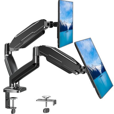 Black Full Motion Dual Monitor Stand Desk Mount 17.6 LBS Fits 1332 Inch VESA