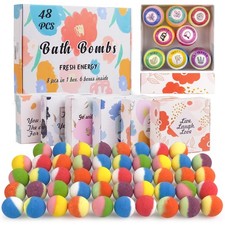 48 Natural & Organic Bath Bombs for Women and Kids, Rich in Essential Oils, R...