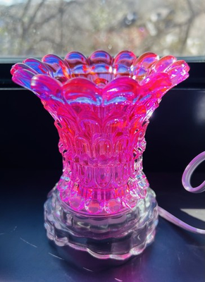 #ad #ad Electric Crystal Glass Little Lamp Oil Burners. Dimmable Light Control. Pink $22.54