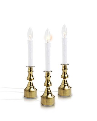 New Ideal Lights Dimmable Window Candle Electric with Multi Timer IR Brass 