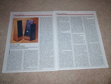 Thiel CS2 Speaker Review, 2 pgs, 1986, Full Test, RARE!