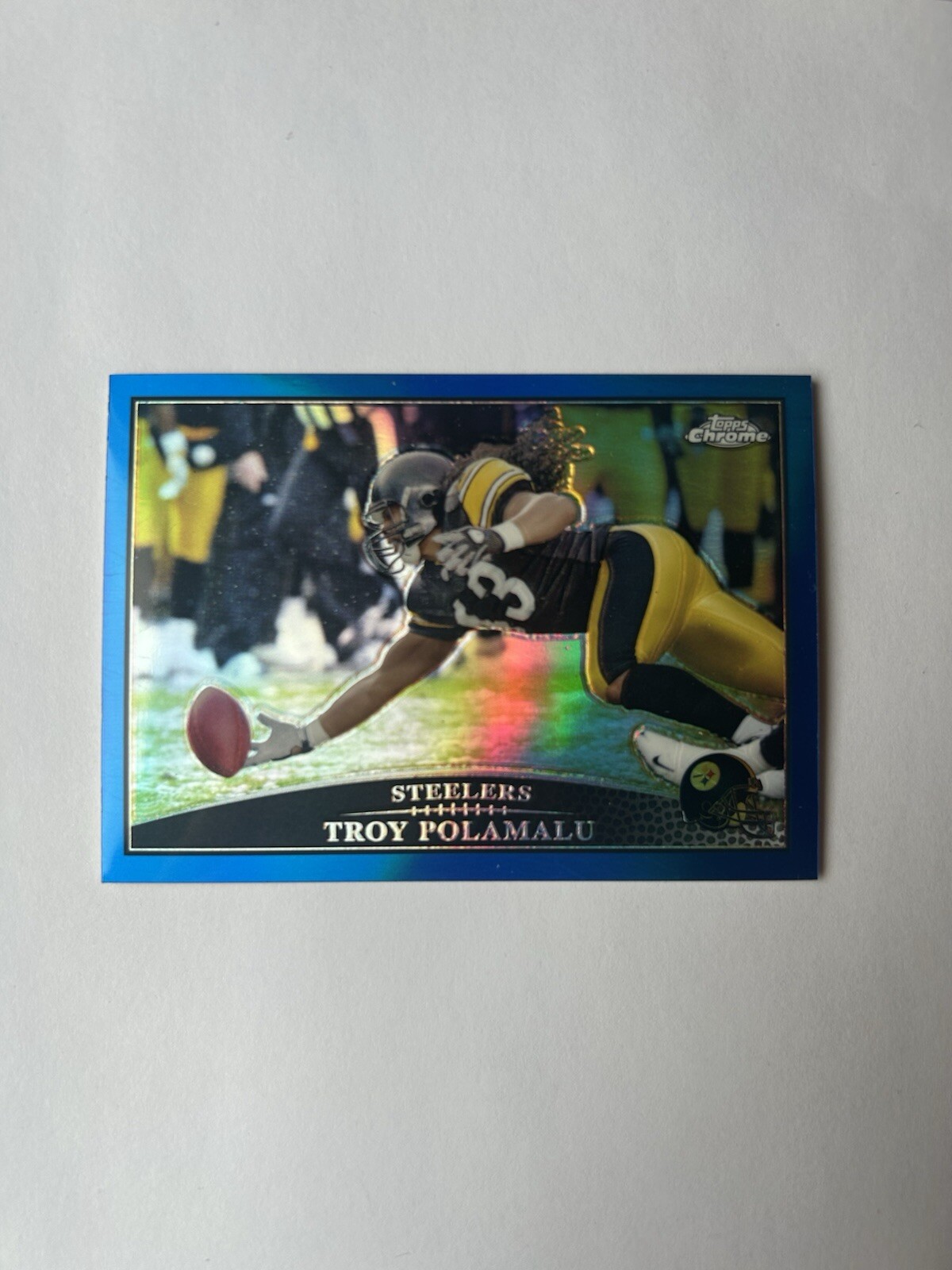 2009 Topps Chrome Troy Polamalu Blue Refractor #TC44