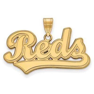 Großer Anhänger 10k Gold MLB Cincinnati Reds Schrift