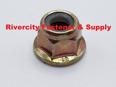 (100) M6-1.0 Metric Hex Flange Stop Lock Nut Nylon Insert DIN 6926 6mm M6x1.0 ZY