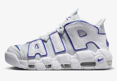 Nike Air More Uptempo Embossed White Royal Blue FD0669-100 Men's