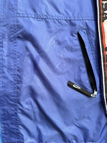 Mens Vintage Nike USA Track Windbreaker Jacket Size 2XL Hooded Lined Blue (18) - Picture 5 of 9
