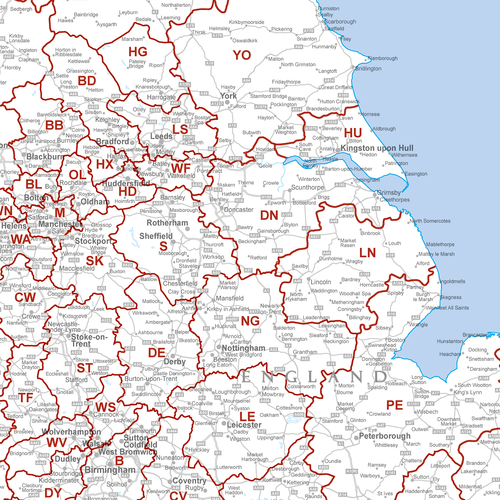 UK Postcode Map, Postcode Map of the United Kingdom, UK Postcodes - Picture 4 of 6