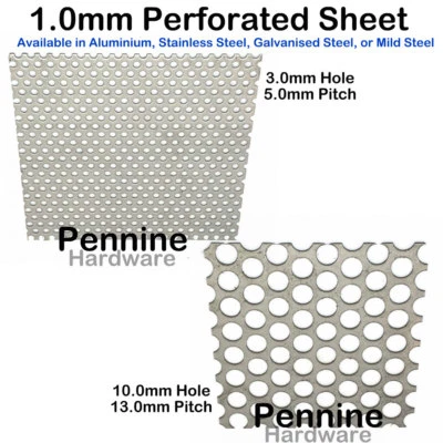 SGS METALS PERFORATED Sheet Metal 4 Finishes 3 or 10 mm Ø Hole UK Trade Supplier Guillotine