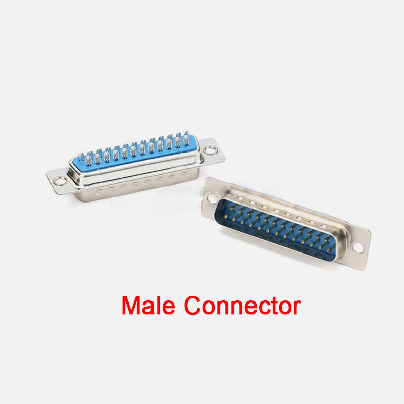 DB25 25 Pin D-Sub Plug Female / Male Cable Connector Solder Type Plastic Shell - Image 3 of 4