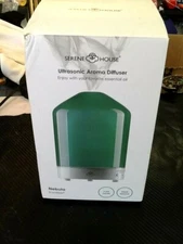 Serene House Ultrasonic Aroma Diffuser Nebula Glass Globe Green Opened box