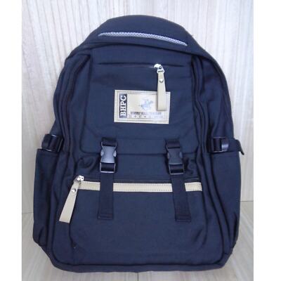 Beverly Hills Polo Club BHPC Backpack Black & Tan Cushioned Straps