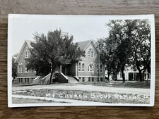 M.E. Church, Sioux Rapids, Buena Vista, IA Antique Real Photo Postcard RPPC