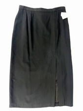 Vintage Women Summit Hill 35" Long Rayon/Poly Black Skirt - Size 16 