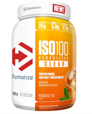 Dymatize ISO 100 Hydrolyzed Clear Peach Ice Tea 900g Whey Protein Pulver